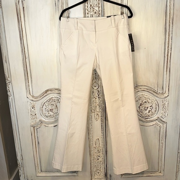 Sandro Modern Fit Soft White Trousers Old Money Basics Wide Leg NWT Size 8 - Picture 1 of 12